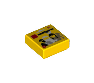 LEGO Gelb Fliese 1 x 1 mit Minifigures mit Nut (3070 / 38377)