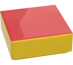 LEGO Yellow Tile 1 x 1 with Red with Groove (3070)