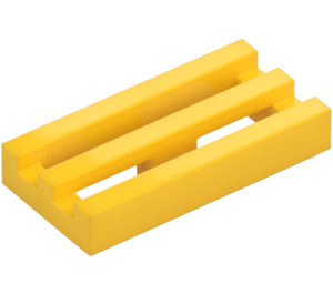 LEGO Yellow Tile 1 x 2 Grille (with Bottom Groove) (2412 / 30244)