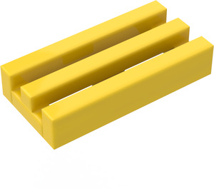 LEGO Yellow Tile 1 x 2 Grille (without Bottom Groove)
