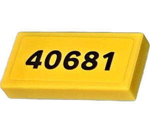 LEGO Yellow Tile 1 x 2 with 40681 Sticker with Groove (3069)