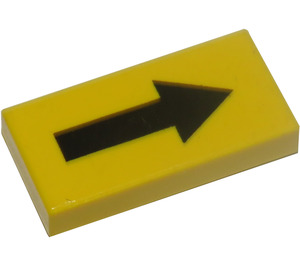 LEGO Yellow Tile 1 x 2 with Black Arrow with Groove (3069 / 81148)