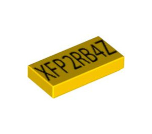 LEGO Yellow Tile 1 x 2 with Exo Force Code with Groove (58624 / 58626)