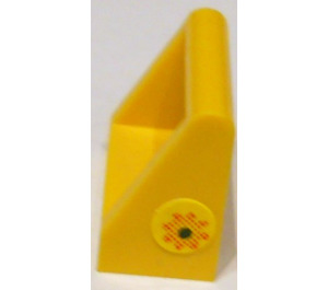 LEGO Yellow Tile 1 x 2 with Handle with flower sticker on both sides (2432)