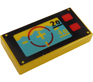 LEGO Yellow Tile 1 x 2 with Sonar and Targeting with Groove (81819 / 81820)