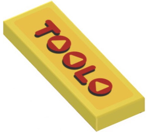 LEGO Jaune Tuile 1 x 3 avec ‘TOOLO’ logo Autocollant (63864)