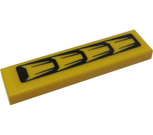 LEGO Yellow Tile 1 x 4 with Air Intakes/Vents Sticker (2431)