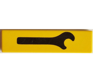 LEGO Yellow Tile 1 x 4 with Black Wrench (2431)
