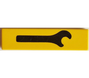 LEGO Amarillo Plana 1 x 4 con Negro Wrench (2431)