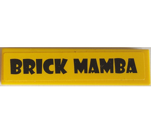 LEGO Yellow Tile 1 x 4 with Brick Mamba Sticker (2431)