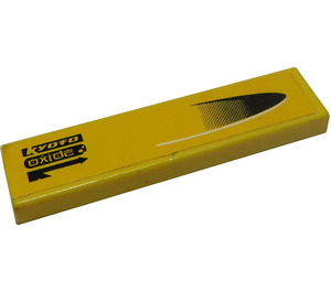 LEGO Yellow Tile 1 x 4 with 'Kyoto Oxide' Left Sticker (2431)