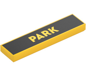 레고 노란색 타일 1 x 4 ~와 함께 'Park' (2431)