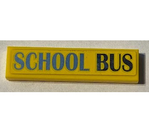 LEGO Jaune Tuile 1 x 4 avec School Bus Autocollant (2431)