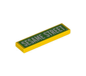 LEGO Yellow Tile 1 x 4 with ‘SESAME STREET’ (2431 / 72216)