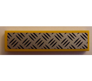 LEGO Yellow Tile 1 x 4 with Tread Plate 5885 Sticker (2431)