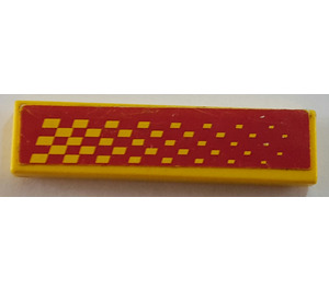 LEGO Yellow Tile 1 x 4 with Yellow and Light Purple Checkered Sticker (2431 / 91143)