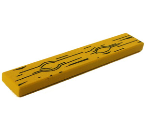 LEGO Jaune Tuile 1 x 6 avec Wood Grain (6636 / 83086)