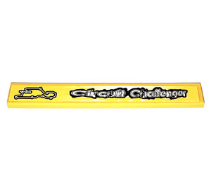 LEGO Yellow Tile 1 x 8 with 'Circuit Challenger', Race Track (Left) Sticker (4162)