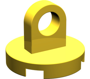 LEGO Yellow Tile 2 x 2 Round (Thin Lifting Ring, "X" Bottom) (2376)