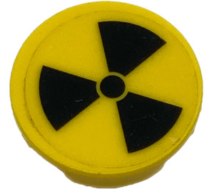 LEGO Yellow Tile 2 x 2 Round with Radioactivity Warning Sticker with "X" Bottom (4150)