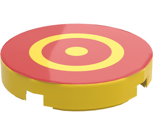 LEGO Yellow Tile 2 x 2 Round with Rings with "X" Bottom (4150)