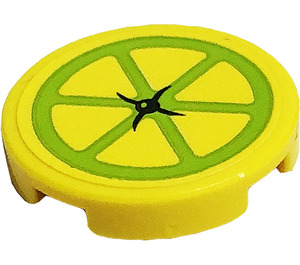 LEGO Yellow Tile 2 x 2 Round with Triangles, Button Sticker with Bottom Stud Holder (14769)