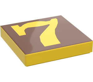 LEGO Yellow Tile 2 x 2 with "7" with Groove (3068)