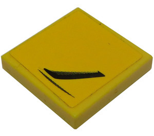 LEGO Yellow Tile 2 x 2 with Chevrolet Corvette Side Air Vent Model Left Side Sticker with Groove (3068)