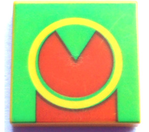 LEGO Jaune Tuile 2 x 2 avec Green Podracer logo avec rainure (3068)