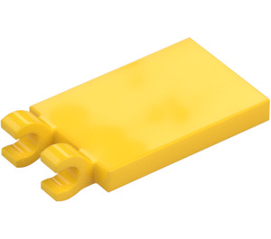 LEGO Yellow Tile 2 x 3 with Horizontal Clips (Thick Open 'O' Clips) (30350 / 65886)