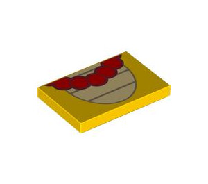 LEGO Gelb Fliese 2 x 3 mit rot Necklace (26603 / 101880)