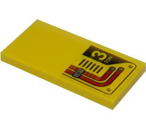 LEGO Yellow Tile 2 x 4 with '3 TON', Air Vents and Red Pipes Sticker (87079)