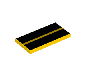 LEGO Yellow Tile 2 x 4 with Black stripes (31915 / 87079)