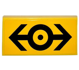 LEGO Yellow Tile 2 x 4 with Transport Symbol Sticker (87079)
