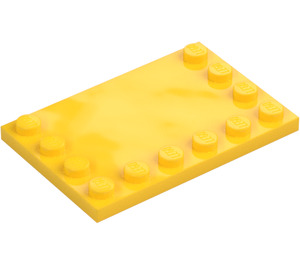 LEGO Amarillo Plana 4 x 6 con Espigas en 3 Edges (6180)