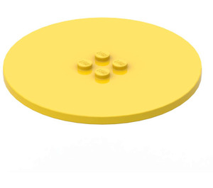 LEGO Jaune Tuile 8 x 8 Rond avec 2 x 2 Centre Goujons (6177)