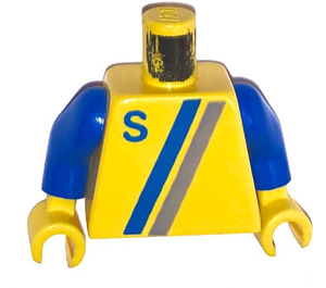 LEGO Gelb Torso mit Blau "S" und Streifen (973)