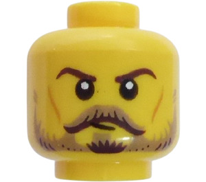 LEGO Yellow Tournament Knight Head (Recessed Solid Stud) (3626)