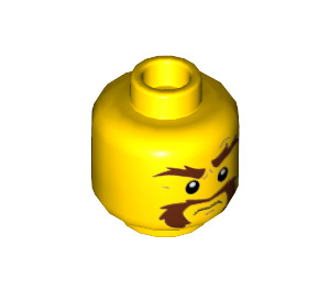 LEGO Yellow Tow Trucker Driver Thief Minifigure Head (Recessed Solid Stud) (3626 / 29926)