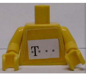 LEGO Geel Town Torso met '.T...' (Telekom) Sticker (973)