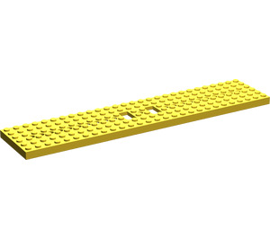 LEGO Jaune Train Base 6 x 28 avec 2 découpes rectangulaires et 3 trous ronds à chaque extrémité (4093)