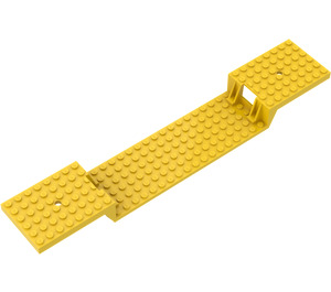 LEGO Geel Treinbasis 6 x 34 Split-Level met buizen aan de onderzijde en 1 gat aan elk uiteinde (2972)