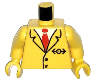 LEGO Gelb Trains Torso mit Suit und rot Tie Muster mit Gelb Arme und Gelb Hände (973)