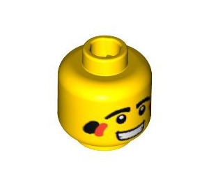 LEGO Yellow Tribal Hunter Head (Safety Stud) (3626 / 88010)