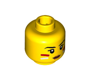 LEGO Gelb Tribal Woman Minifigure Kopf (Einbau-Vollbolzen) (3626 / 24642)
