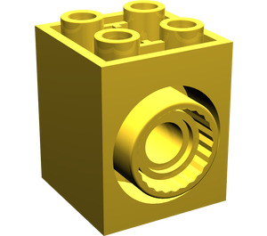LEGO Yellow Turntable Brick 2 x 2 x 2 with 2 Holes and Click Rotation Ring (41533)