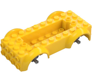 LEGO Yellow Vehicle Base with Medium Stone Gray Wheel Holders (1813 / 12622)