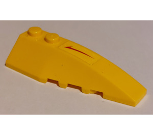 LEGO Yellow Wedge 2 x 6 Double Right with Naboo Checkmark (Right) V2 Sticker (5711)
