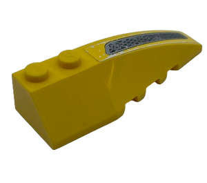 LEGO Yellow Wedge 2 x 6 Double Right with Vent Engine Hole Sticker (5711)