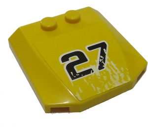 LEGO Yellow Wedge 4 x 4 Curved with '27' Sticker (45677)